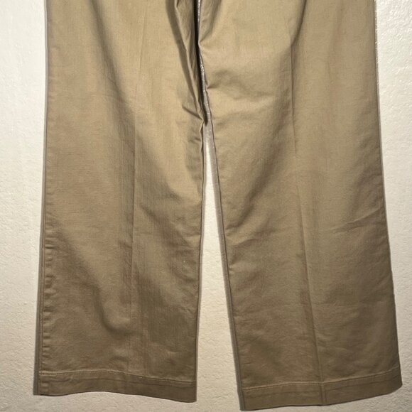 Ruby Rd Wide Leg Denim Chino Sand Beige Pants 8 (33x31) NWT - Picture 6 of 16